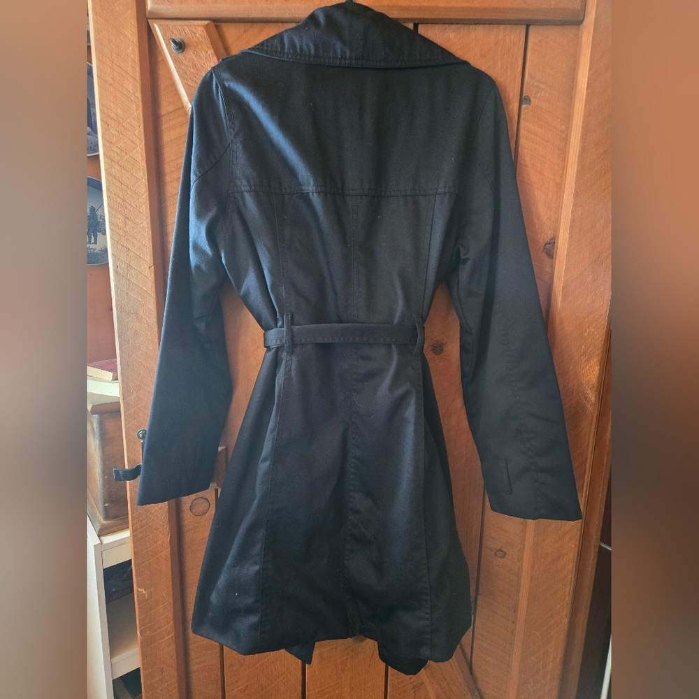 🖤 Y2K Merona Women’s Black Trench Coat – Size Large - Picture 8 of 9